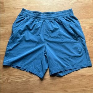 Lululemon Blue Pace Breaker 7” Linerless Shorts